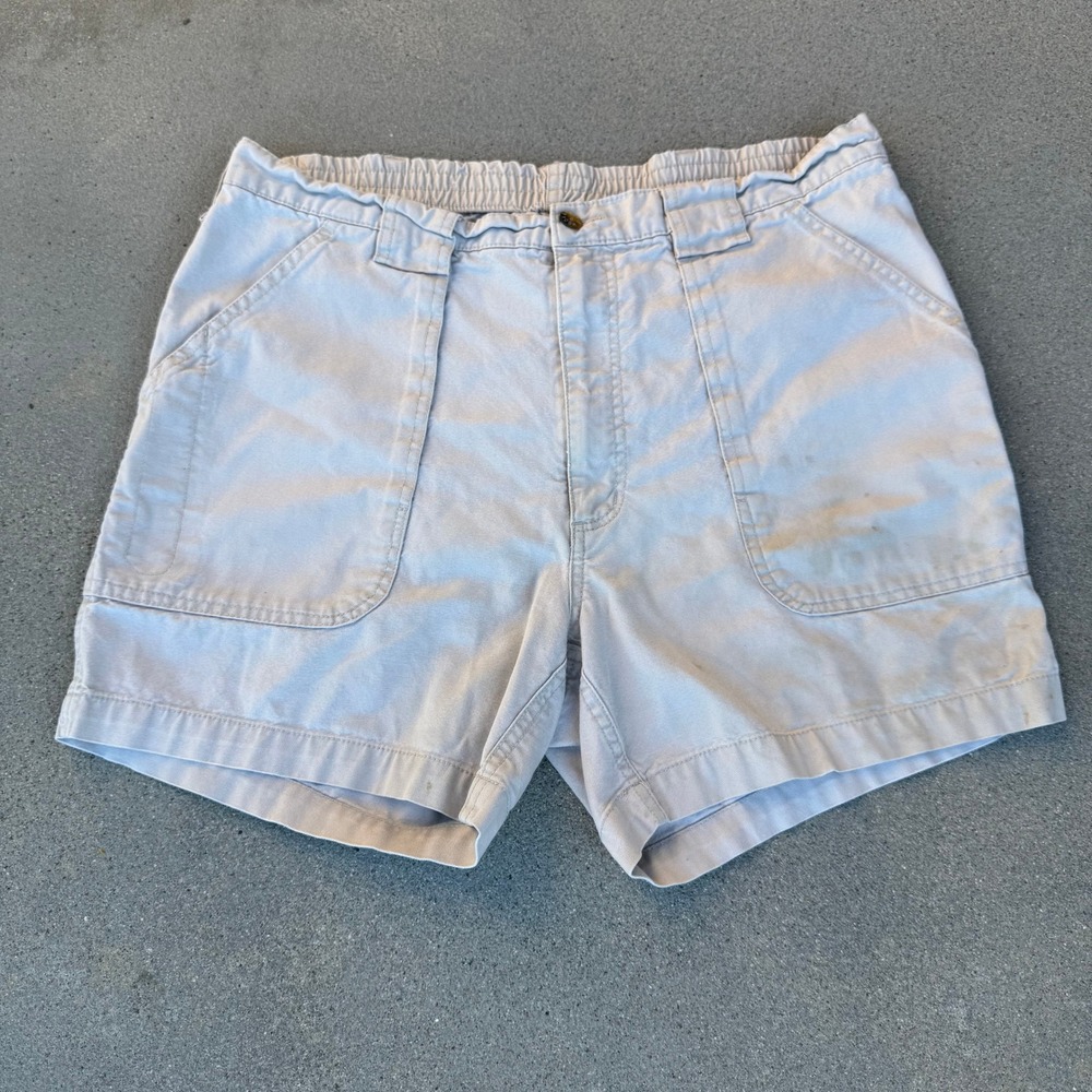 Hook & Tackle Mens Beer Can Island Fishing Shorts Khaki Tan Size 34